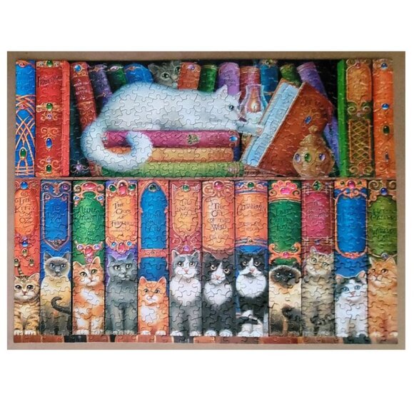 KI Puzzles CAT BOOKSHELF 3 Jigsaw Puzzle 550 pieces - Picture 2 of 8